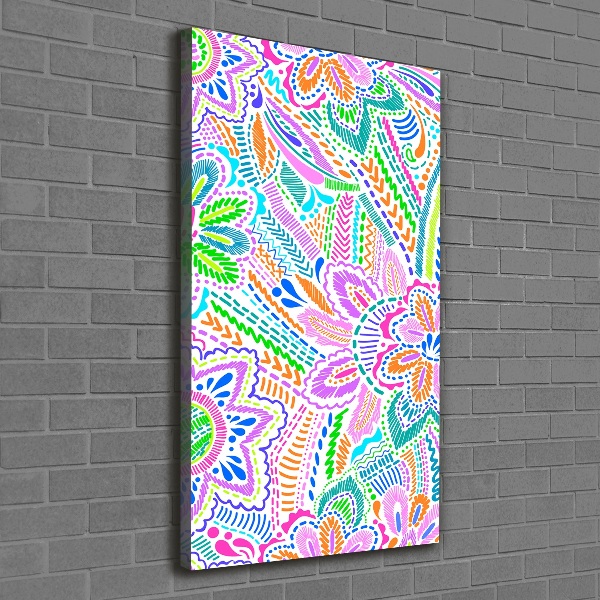 Cuadro moderno en lienzo resistente uv vertical Patrón floral