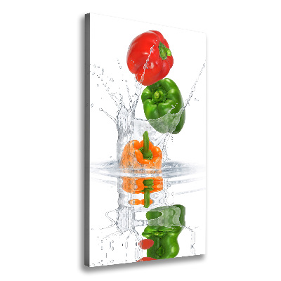 Fotografía en lienzo vertical Pimientos