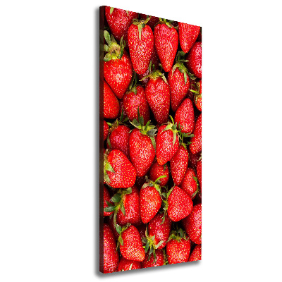 Cuadro canvas decorativo para salón vertical fresas
