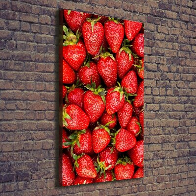 Cuadro canvas decorativo para salón vertical fresas