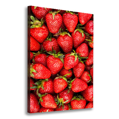 Cuadro canvas decorativo para salón vertical fresas