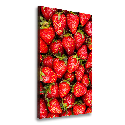 Cuadro canvas decorativo para salón vertical fresas