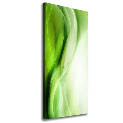 Fotografía en lienzo vertical Fondo de ondas verdes