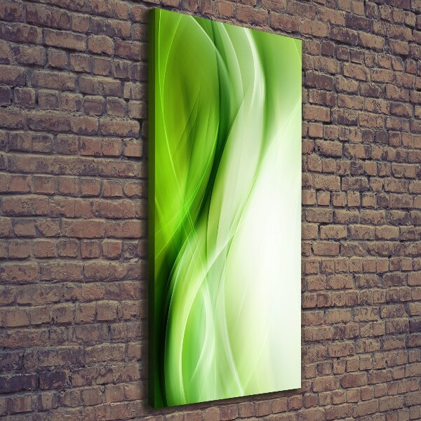 Fotografía en lienzo vertical Fondo de ondas verdes