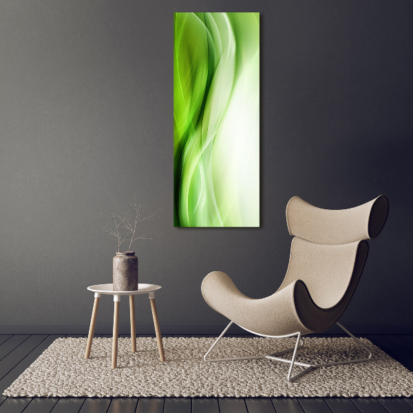 Fotografía en lienzo vertical Fondo de ondas verdes