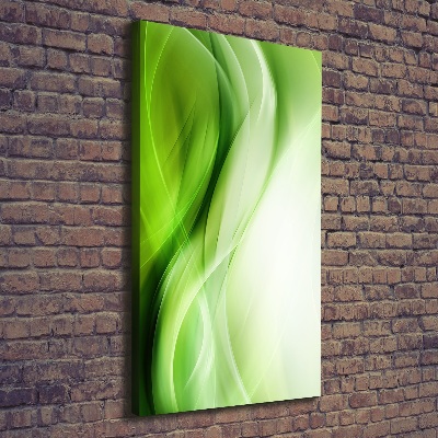 Fotografía en lienzo vertical Fondo de ondas verdes