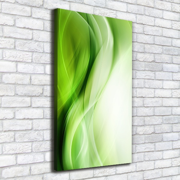Fotografía en lienzo vertical Fondo de ondas verdes