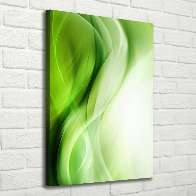 Fotografía en lienzo vertical Fondo de ondas verdes