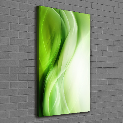 Fotografía en lienzo vertical Fondo de ondas verdes