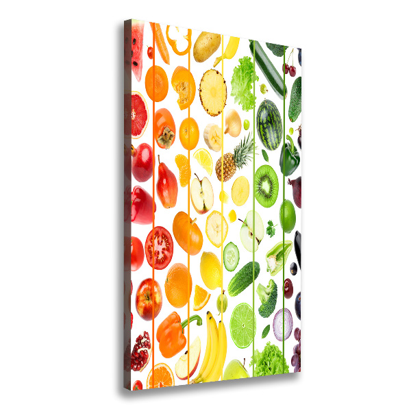 Cuadro moderno en lienzo resistente uv vertical Frutas y verduras