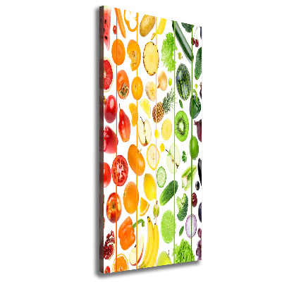 Cuadro moderno en lienzo resistente uv vertical Frutas y verduras