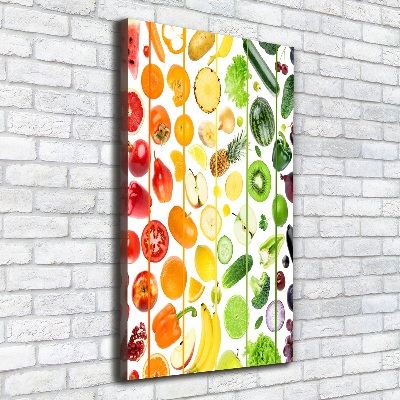 Cuadro moderno en lienzo resistente uv vertical Frutas y verduras