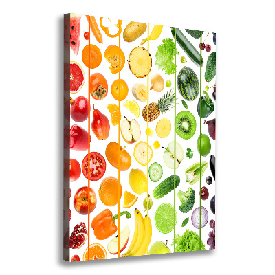Cuadro moderno en lienzo resistente uv vertical Frutas y verduras