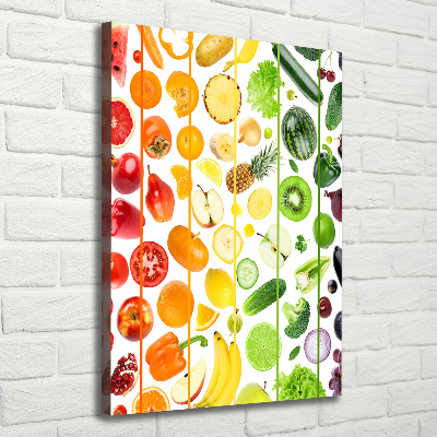 Cuadro moderno en lienzo resistente uv vertical Frutas y verduras