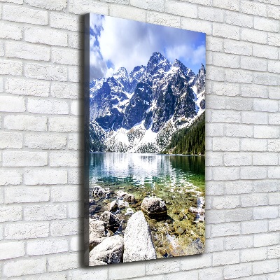 Fotografía en lienzo vertical El ojo de mar de los montes Tatra