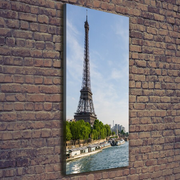 Cuadro canvas decorativo para salón vertical Torre Eiffel de París