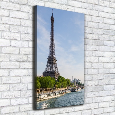 Cuadro canvas decorativo para salón vertical Torre Eiffel de París