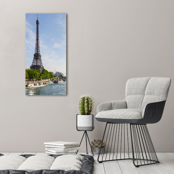 Cuadro canvas decorativo para salón vertical Torre Eiffel de París