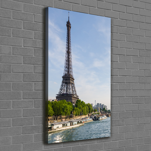 Cuadro canvas decorativo para salón vertical Torre Eiffel de París