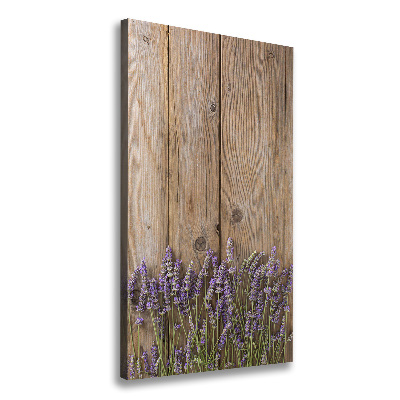 Fotografía en lienzo vertical Lavanda sobre madera
