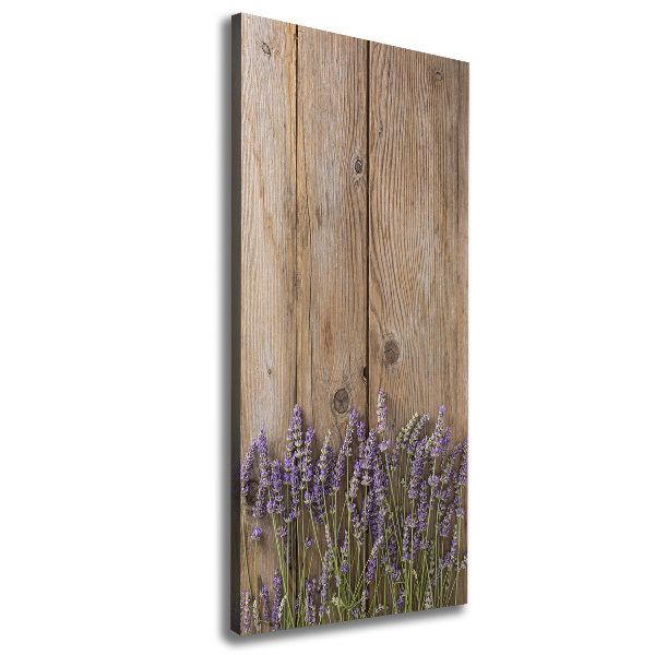 Fotografía en lienzo vertical Lavanda sobre madera