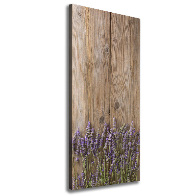Fotografía en lienzo vertical Lavanda sobre madera