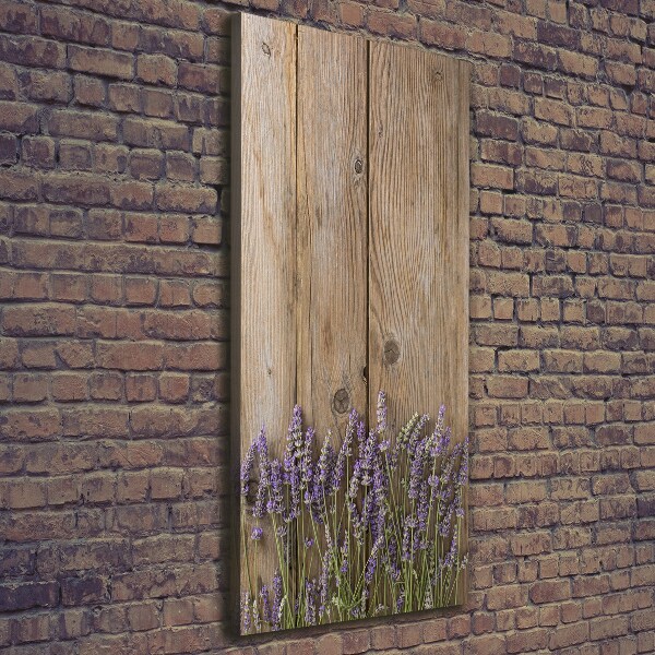 Fotografía en lienzo vertical Lavanda sobre madera
