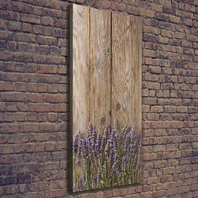 Fotografía en lienzo vertical Lavanda sobre madera