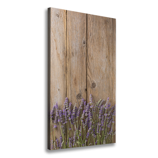 Fotografía en lienzo vertical Lavanda sobre madera