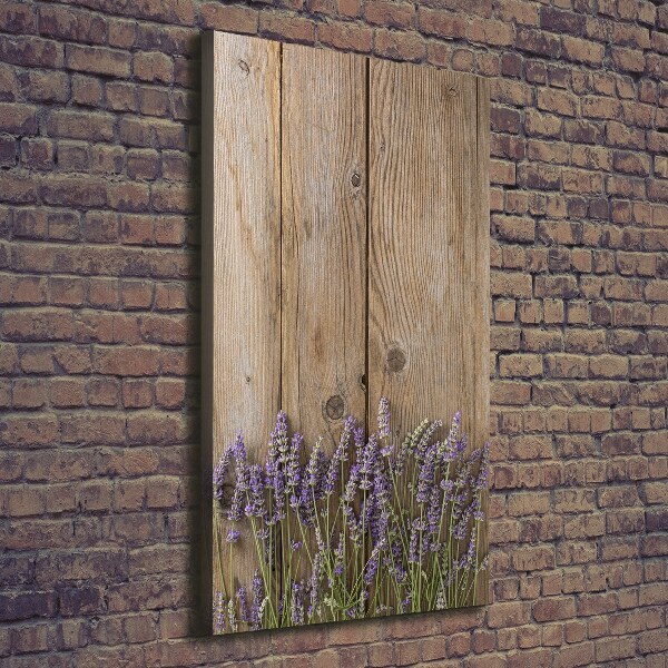 Fotografía en lienzo vertical Lavanda sobre madera