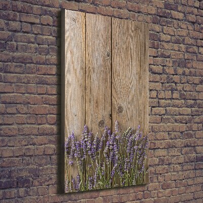 Fotografía en lienzo vertical Lavanda sobre madera
