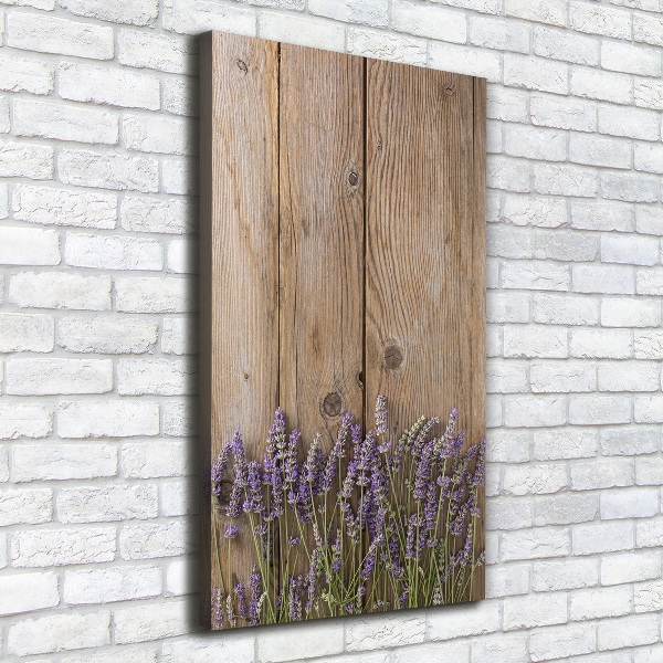 Fotografía en lienzo vertical Lavanda sobre madera