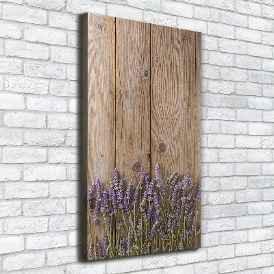 Fotografía en lienzo vertical Lavanda sobre madera