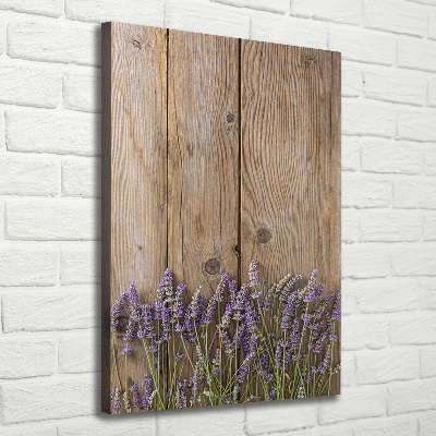 Fotografía en lienzo vertical Lavanda sobre madera