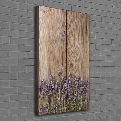 Fotografía en lienzo vertical Lavanda sobre madera