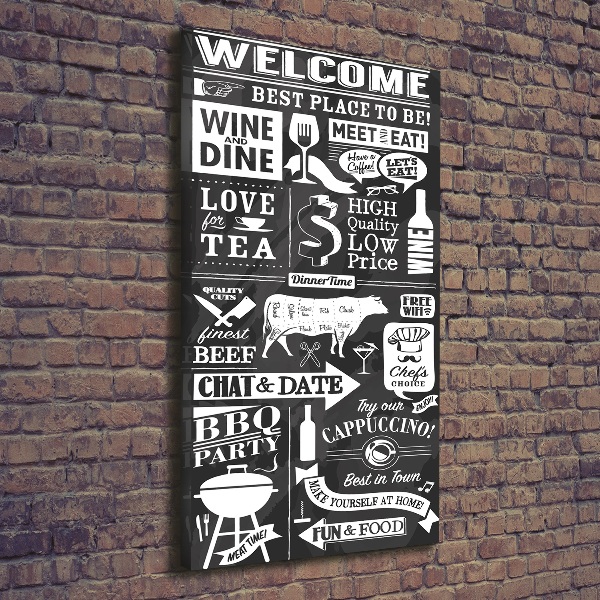 Cuadro canvas decorativo para salón vertical Restaurante