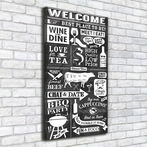 Cuadro canvas decorativo para salón vertical Restaurante