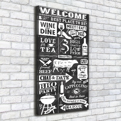 Cuadro canvas decorativo para salón vertical Restaurante