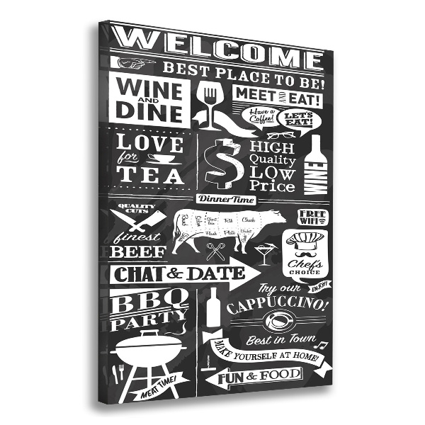 Cuadro canvas decorativo para salón vertical Restaurante