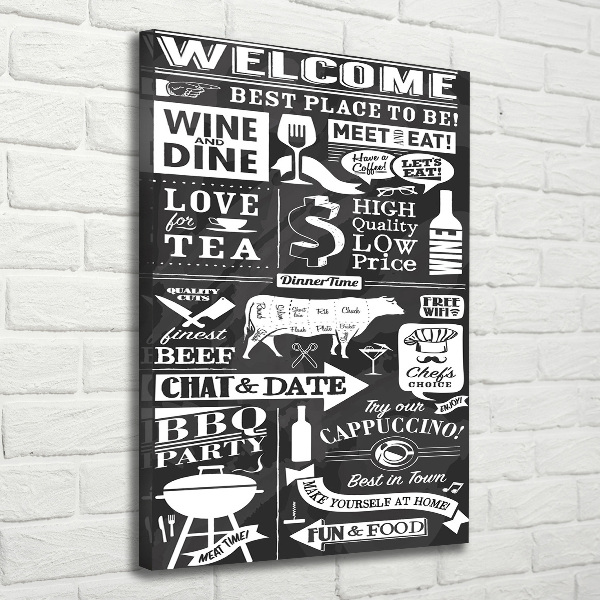 Cuadro canvas decorativo para salón vertical Restaurante
