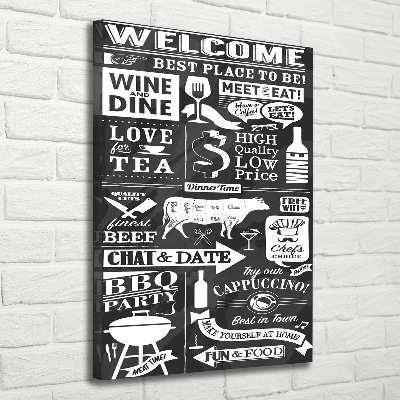 Cuadro canvas decorativo para salón vertical Restaurante