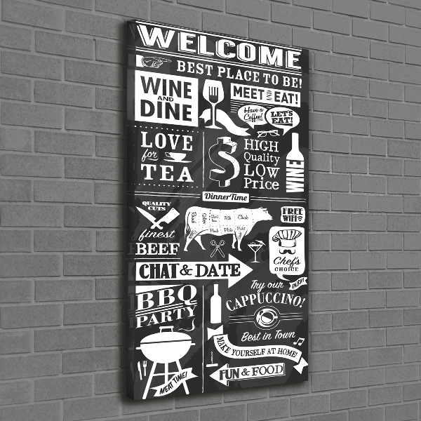 Cuadro canvas decorativo para salón vertical Restaurante