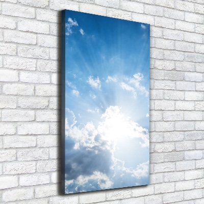 Cuadro canvas decorativo para salón vertical Nubes en el cielo