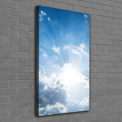 Cuadro canvas decorativo para salón vertical Nubes en el cielo