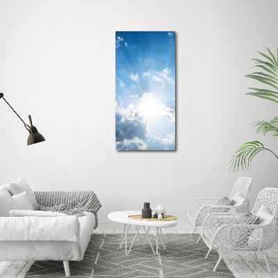 Cuadro canvas decorativo para salón vertical Nubes en el cielo