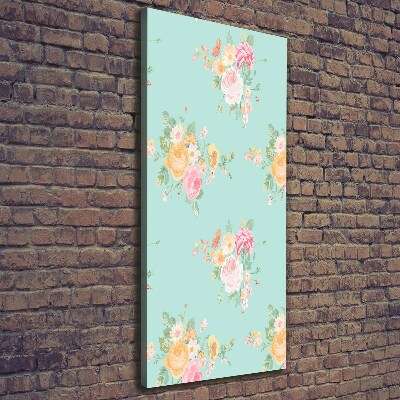 Cuadro moderno en lienzo resistente uv vertical Flores