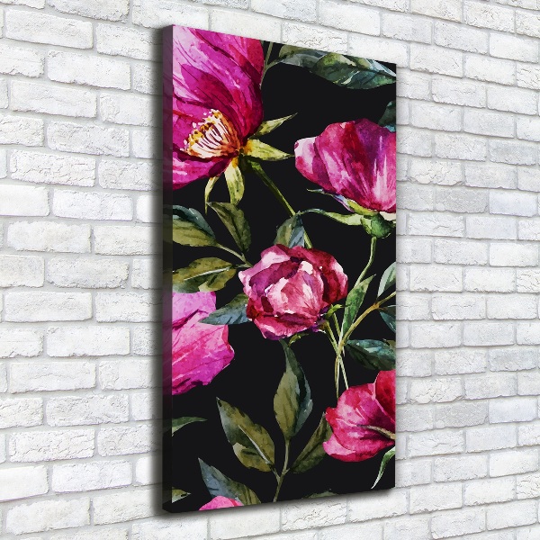 Fotografía en lienzo vertical Amapolas