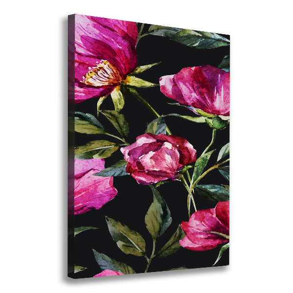 Fotografía en lienzo vertical Amapolas