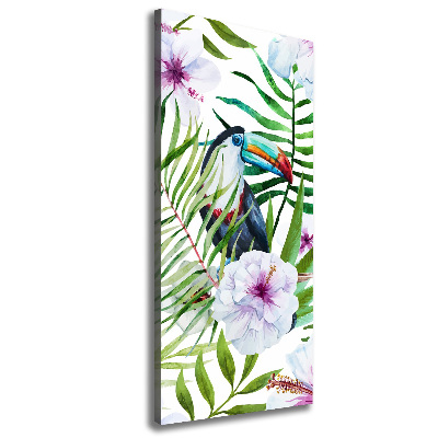 Cuadro canvas decorativo para salón vertical Patrón hawaiano