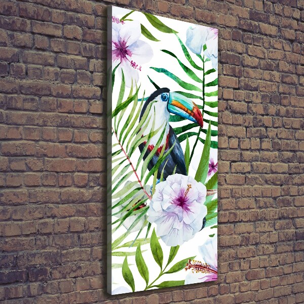 Cuadro canvas decorativo para salón vertical Patrón hawaiano